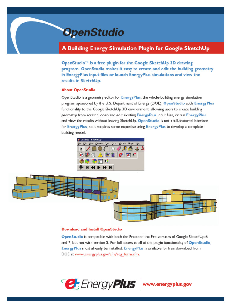 OpenStudio Plugin for EnergyPlus in SketchUp | PDF | Sketch Up | Simulation
