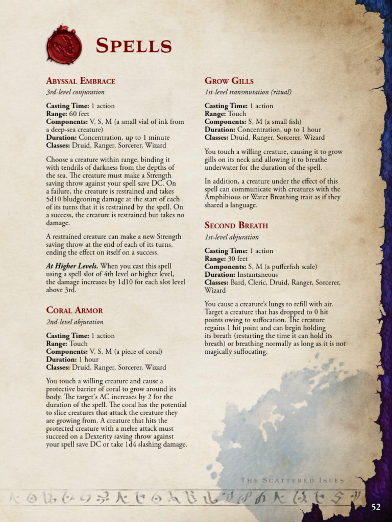 Ocean-Themed Spells for RPGs | PDF | Ships