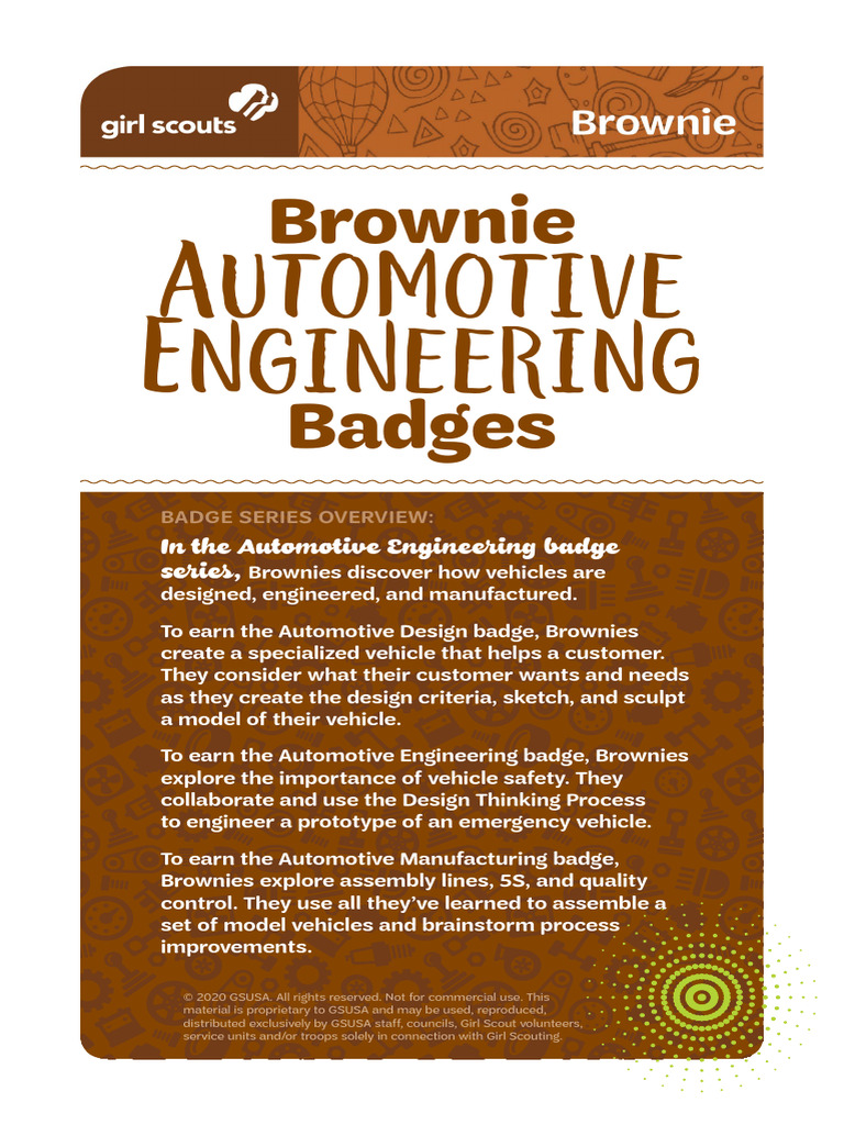 Brownie Automotive Engineering Badges Guide | PDF