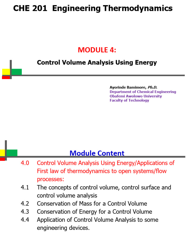 MODULE 40-Control Volume Analysis Continuation 250219 023127 | PDF ...