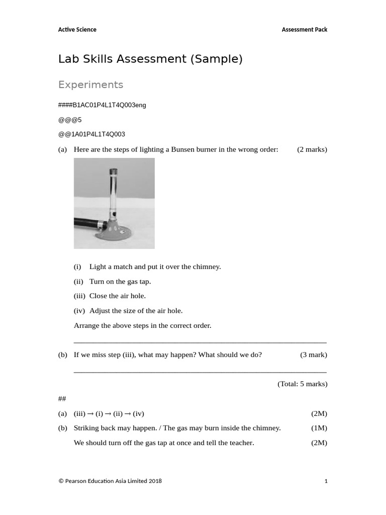 Lab Skills Assessment for Science Experiments | PDF