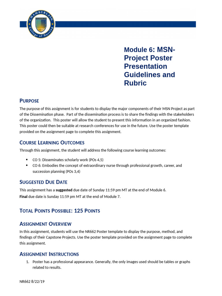 MSN Project Poster Guidelines | PDF | Apa Style | Citation