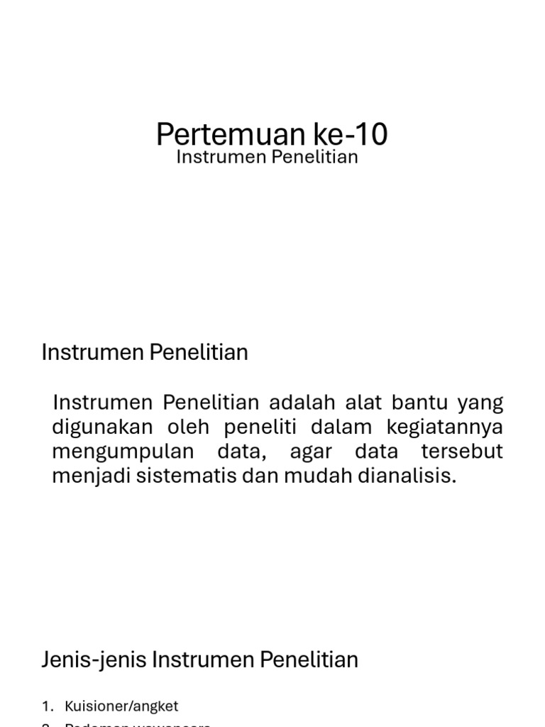 Jenis dan Manfaat Instrumen Penelitian | PDF