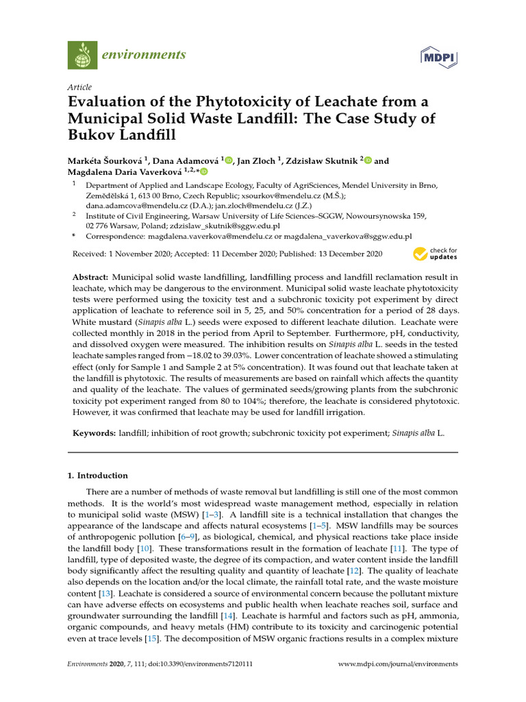 Environments 07 00111 | PDF | Landfill | Waste