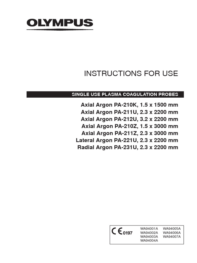 Single Use Plasma Coagulation Probes Guide | PDF | Electrical Connector ...