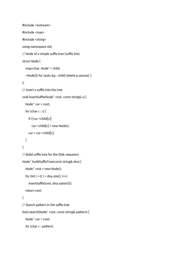 DNA Suffix Tree Implementation | PDF