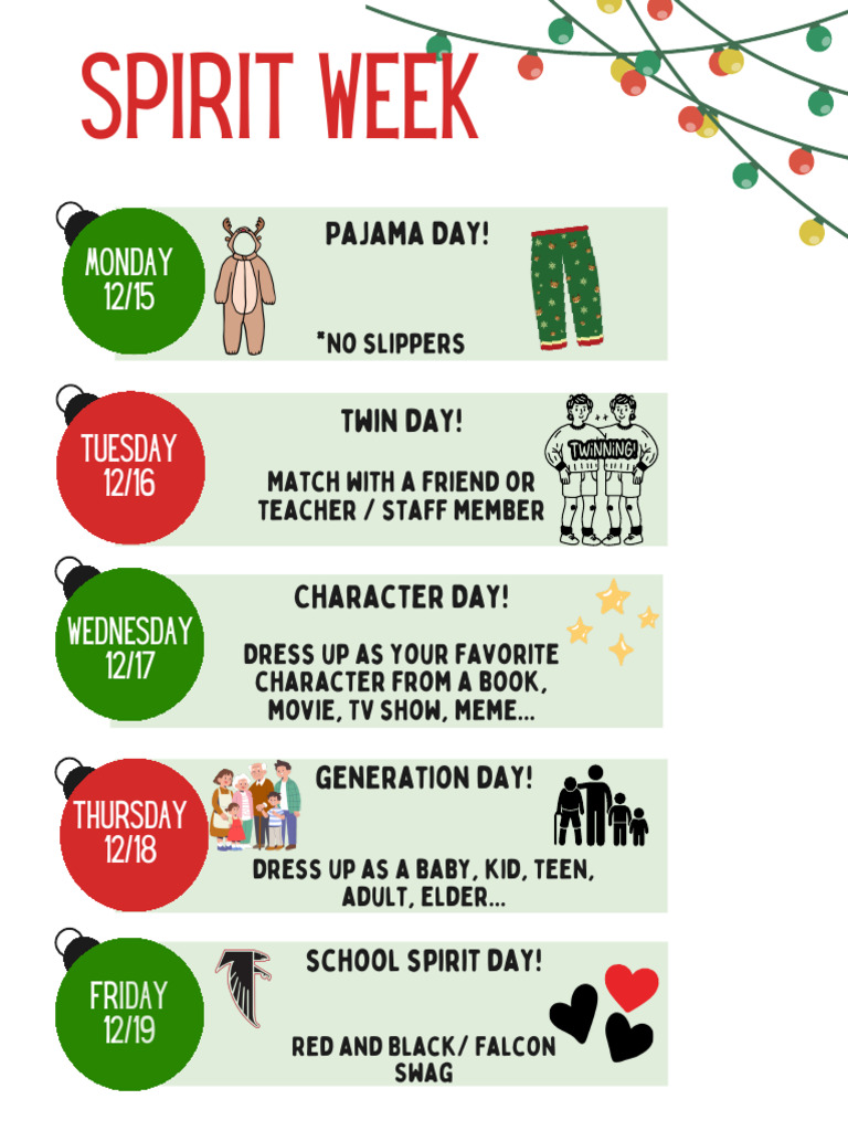 December2025 Spirit Week Final | PDF