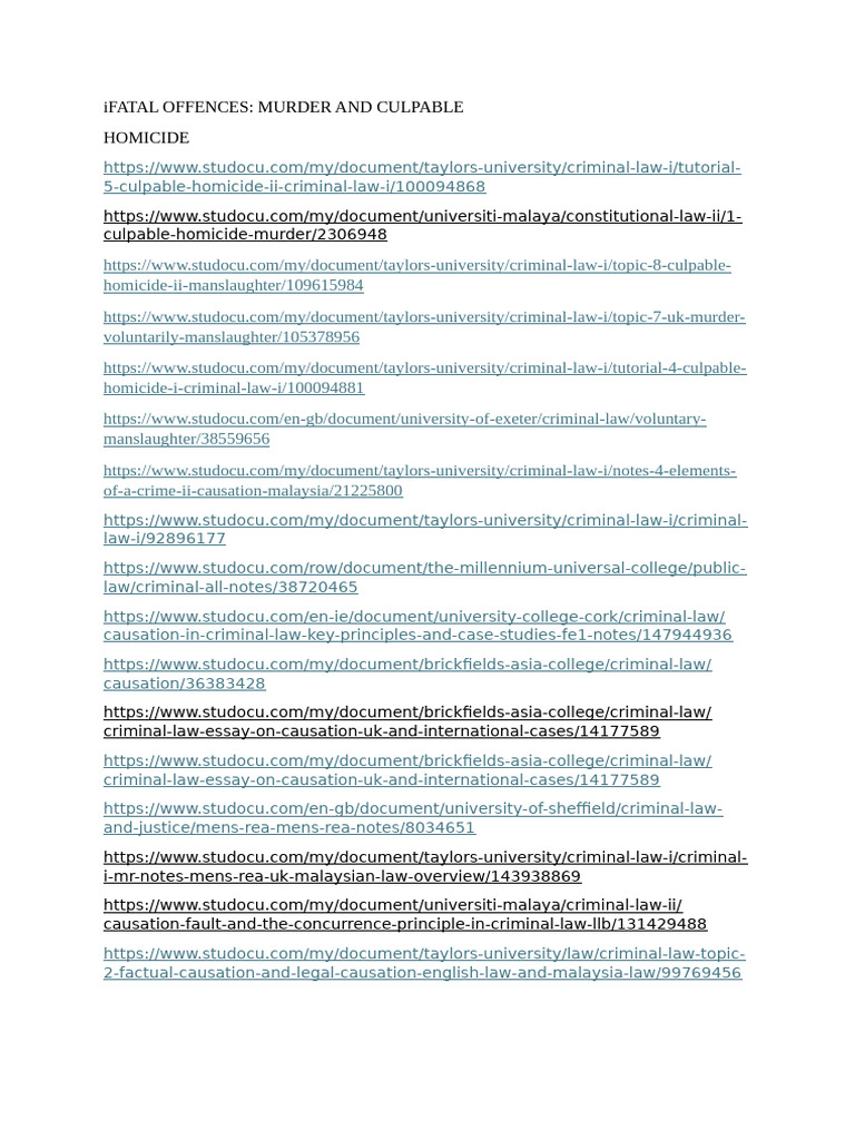 Understanding Murder and Homicide Law | PDF | Manslaughter | Crime ...