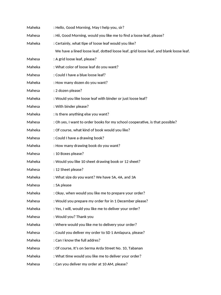 Dialog Bahasa Inggris | PDF