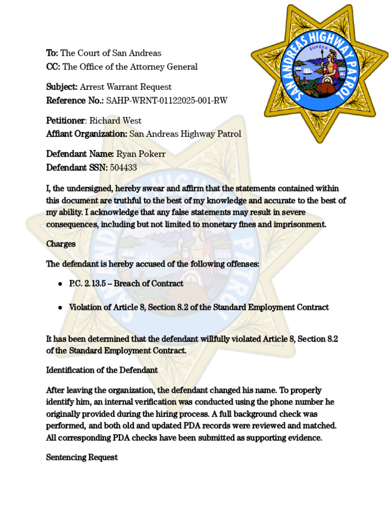 Sahp WRNT 01122025 001 RW | PDF
