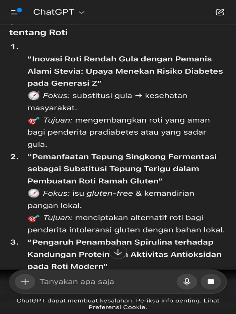 Inovasi Roti Sehat untuk Generasi Z | PDF