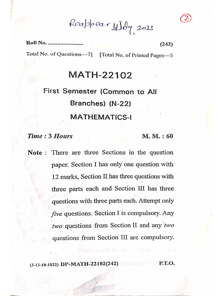 Maths - 1 | PDF