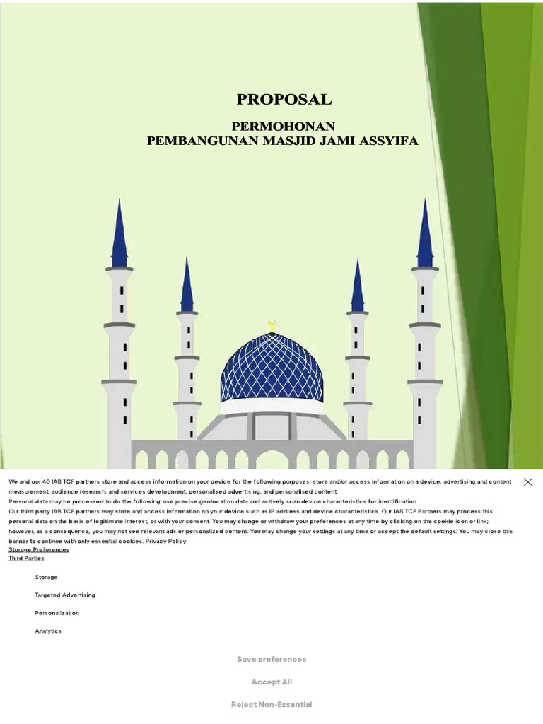 Permohonan Dana Pembangunan Masjid Assyifa | PDF