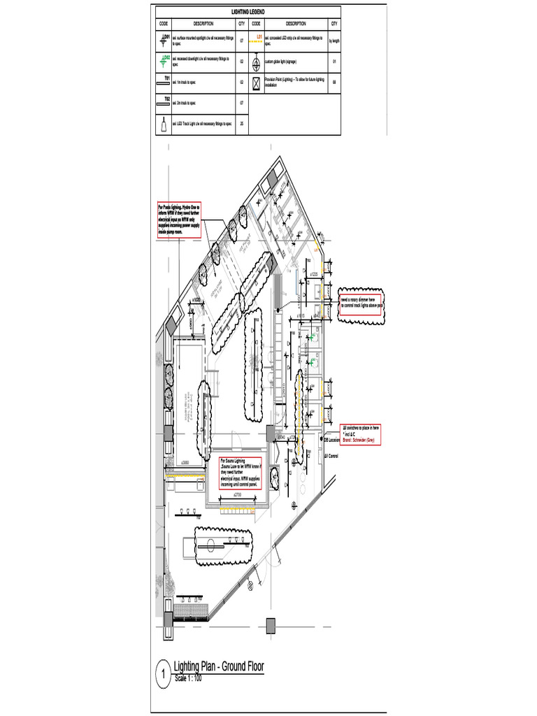 Ground Floor Lighting Plan & Specs | PDF | Components | Building Technology