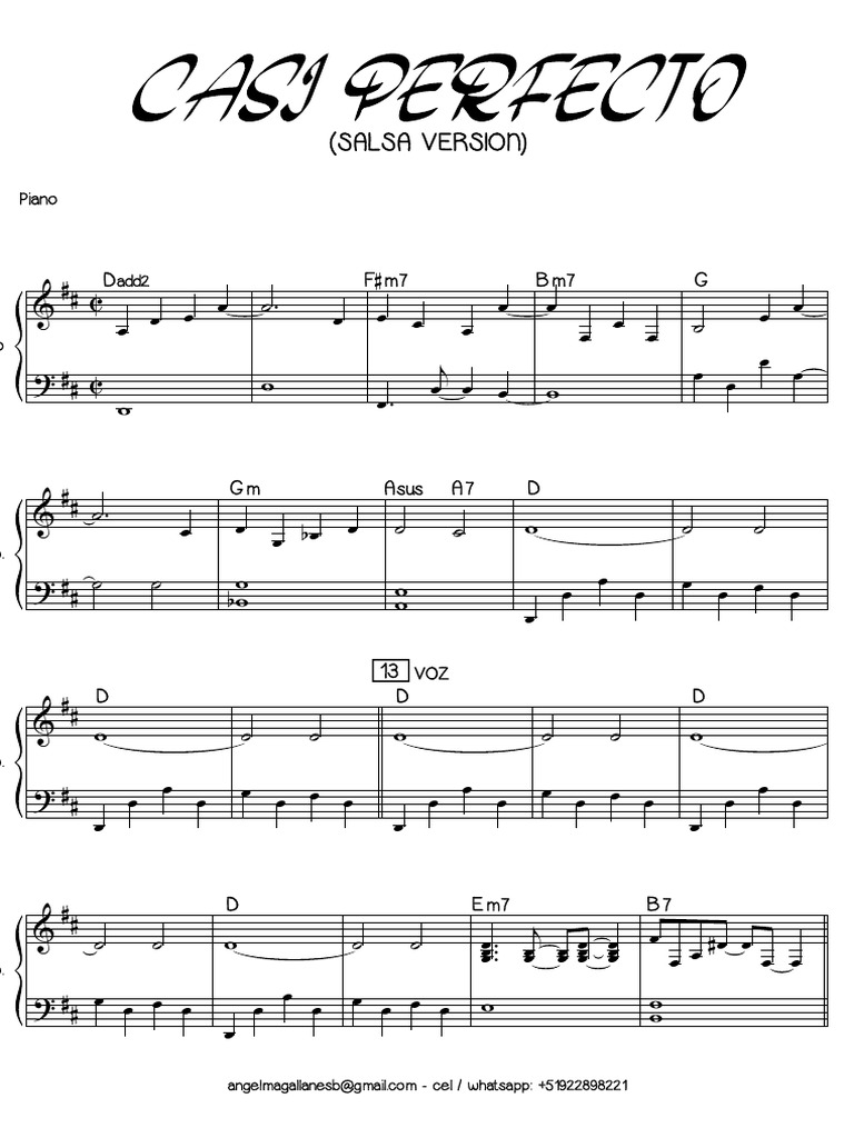 Casi Perfecto - Piano | PDF