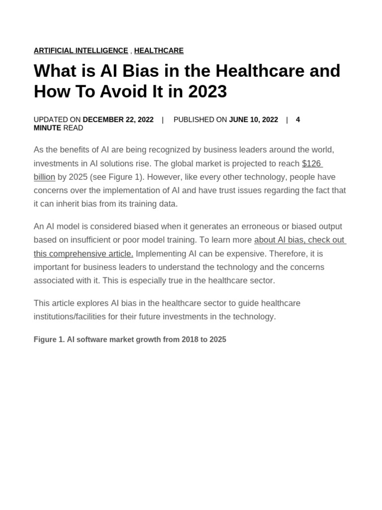 Understanding AI Bias in Healthcare | PDF | Artificial Intelligence ...