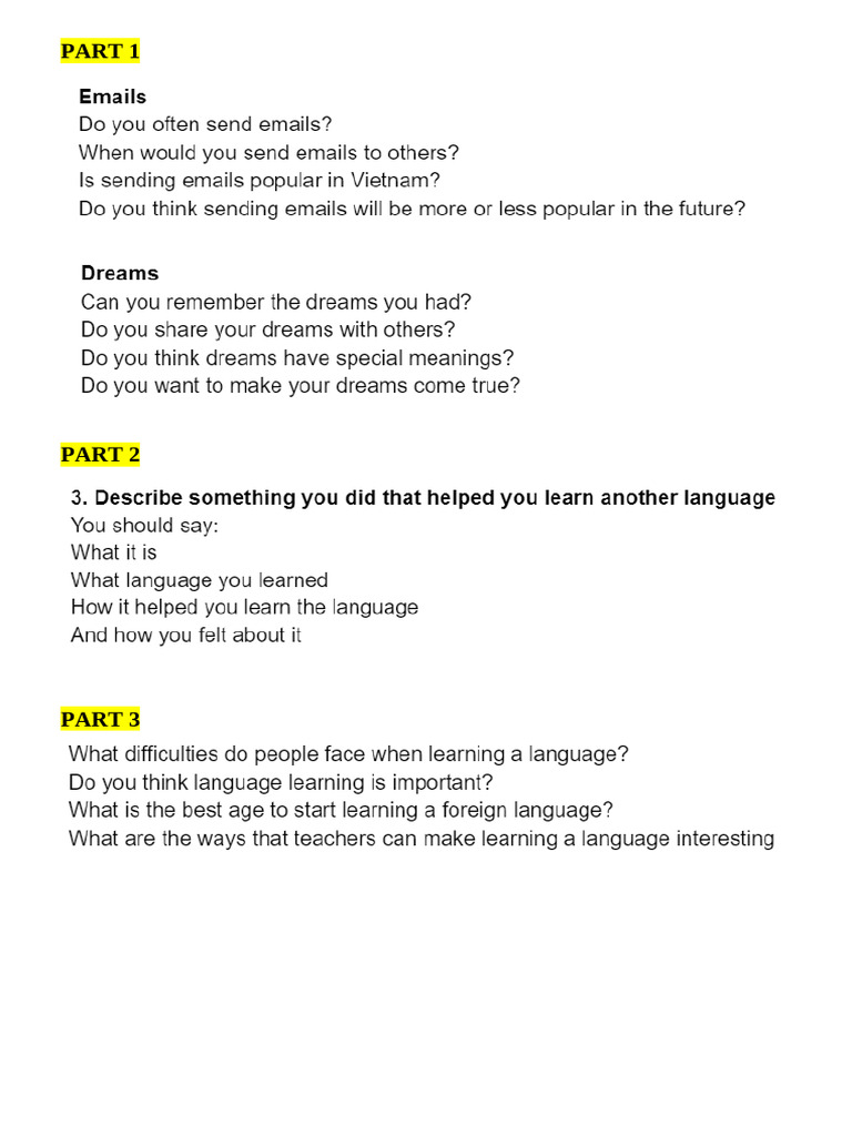 Speaking Practice 5 | PDF