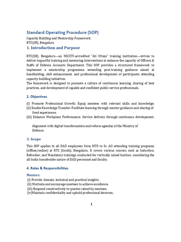 Mentorship Framework for DAD Training | PDF | Mentorship