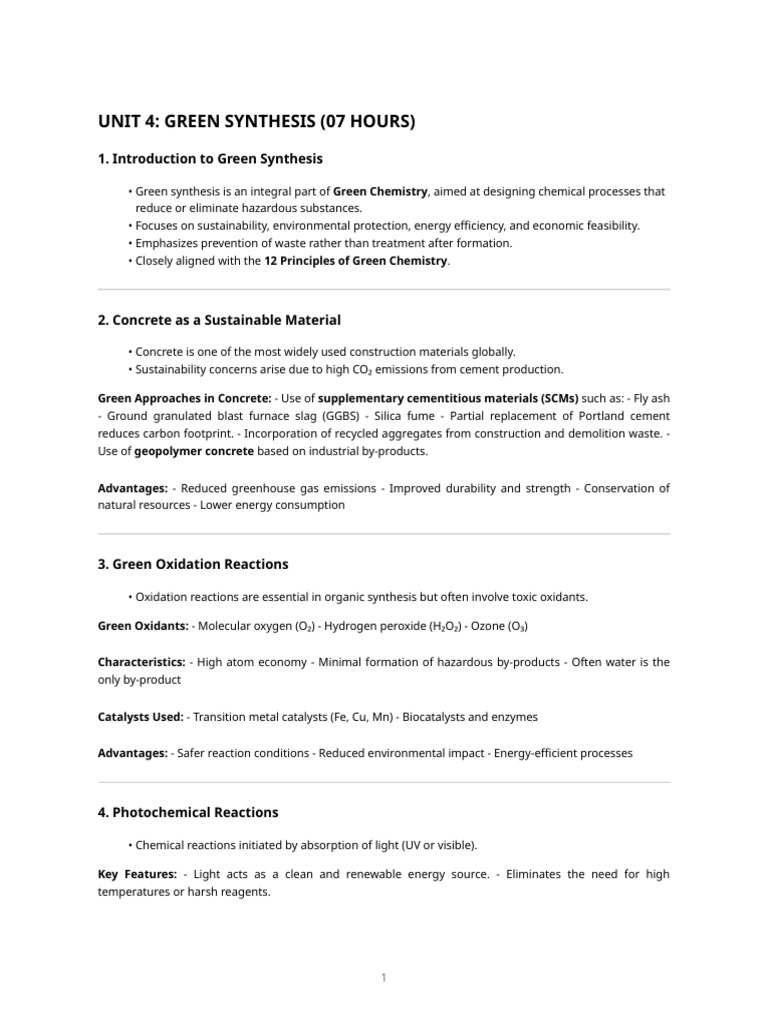 Green Synthesis in Sustainable Chemistry | PDF | Green Chemistry ...