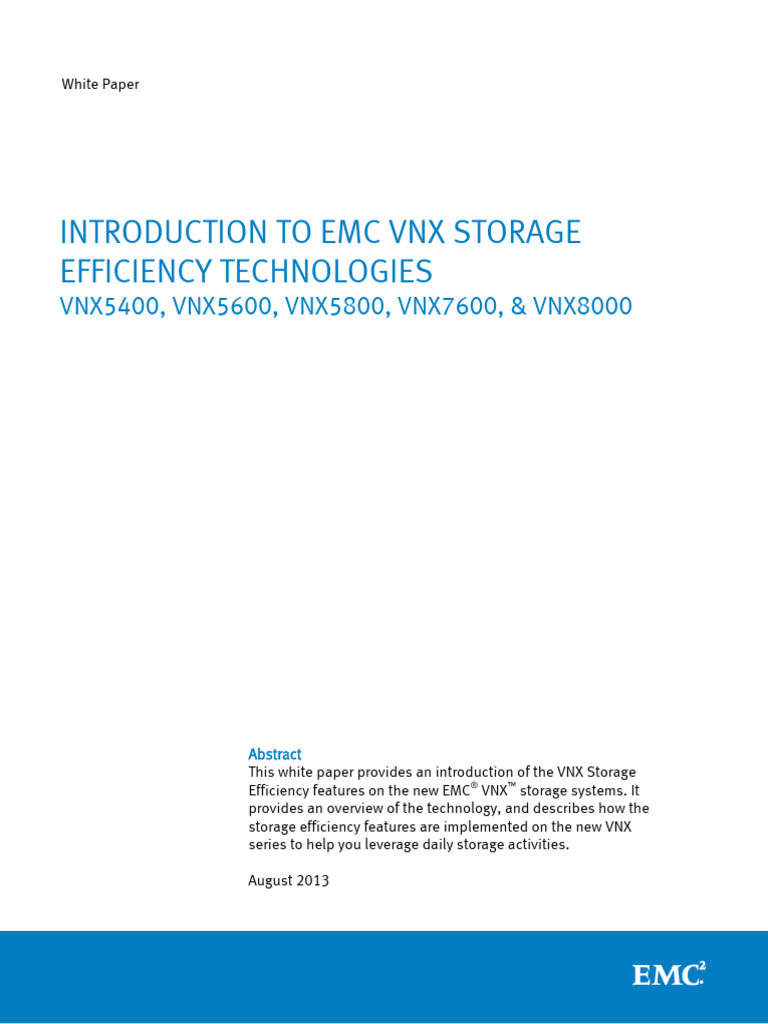 EMC VNX Storage Efficiency Overview | PDF | File System | Computer File