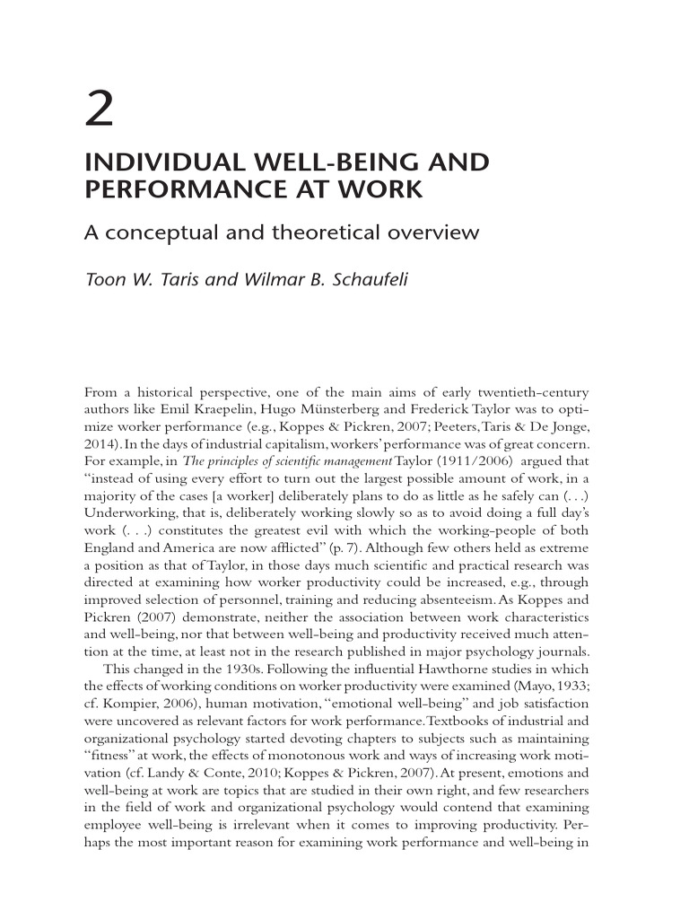 Well-Being and Performance at Work | PDF | Well Being | Affect (Psychology)