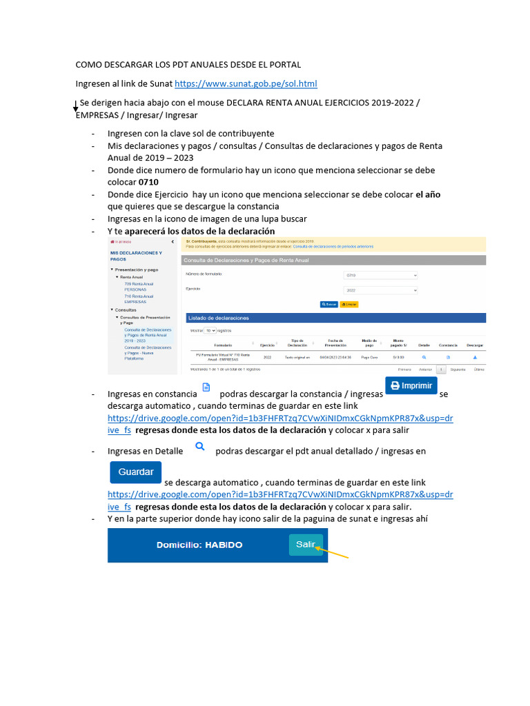 Descarga PDT Anuales Sunat 2019-2023 | PDF