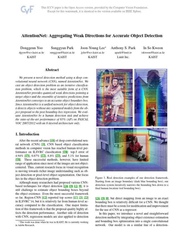 AttentionNet: Unified Object Detection Method | PDF | Learning ...