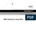 Mark Scheme For June 2010: Chemistry A