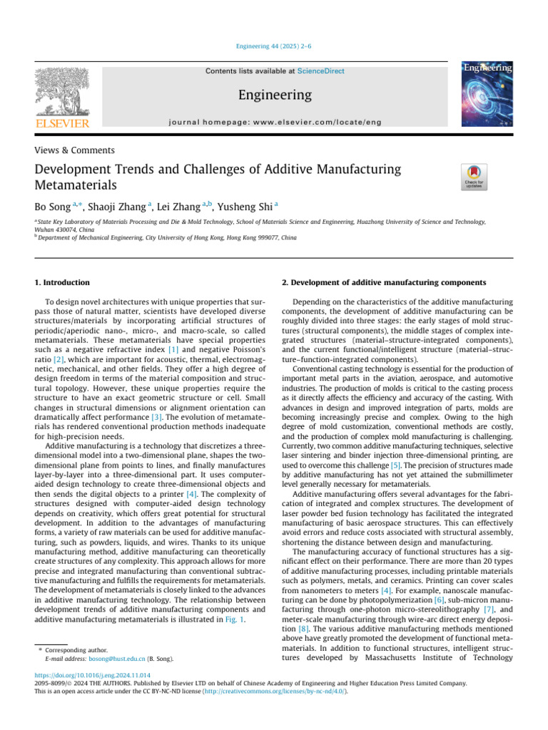 Additive Manufacturing of Metamaterials | PDF | Metamaterial | 3 D Printing