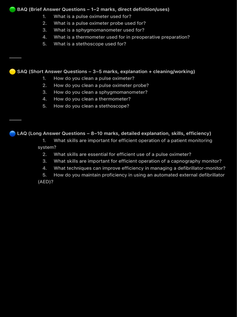 ? BAQ (Brief Answer Questions - 1-2 Marks, Direct Definitionuses | PDF