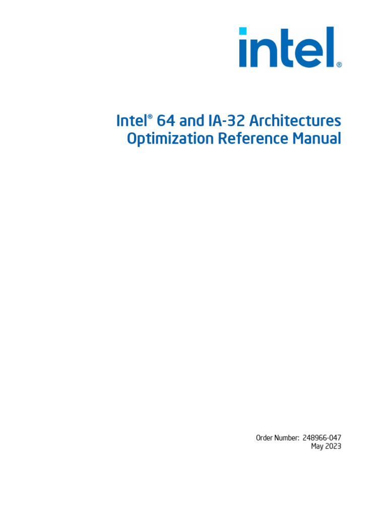 Intel 64 & IA-32 Optimization Manual | PDF | Central Processing Unit ...