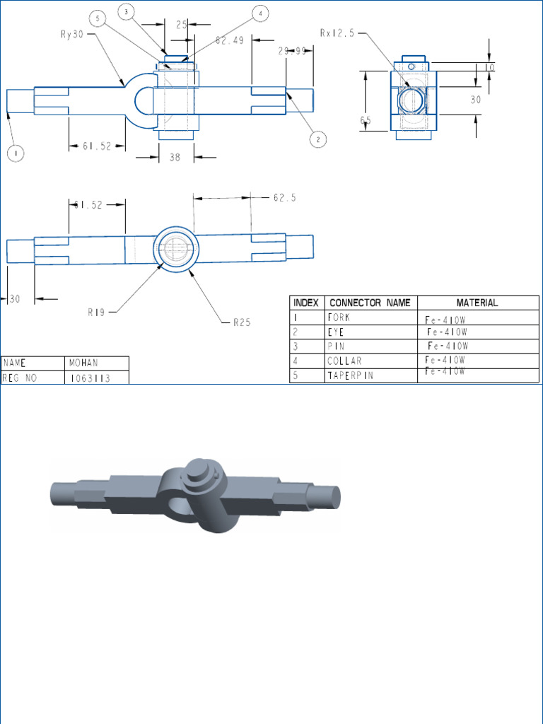 Knuckle Joint Drawing | PDF