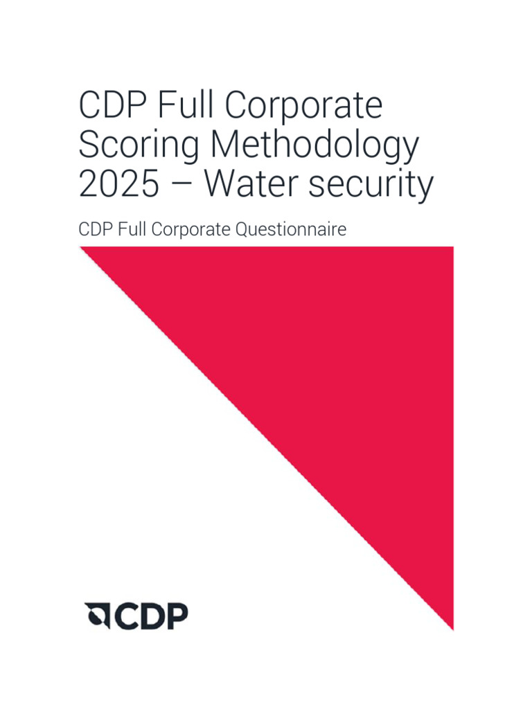 CDP 2025 Water Security Scoring Guide | PDF | Risk | Non Disclosure ...