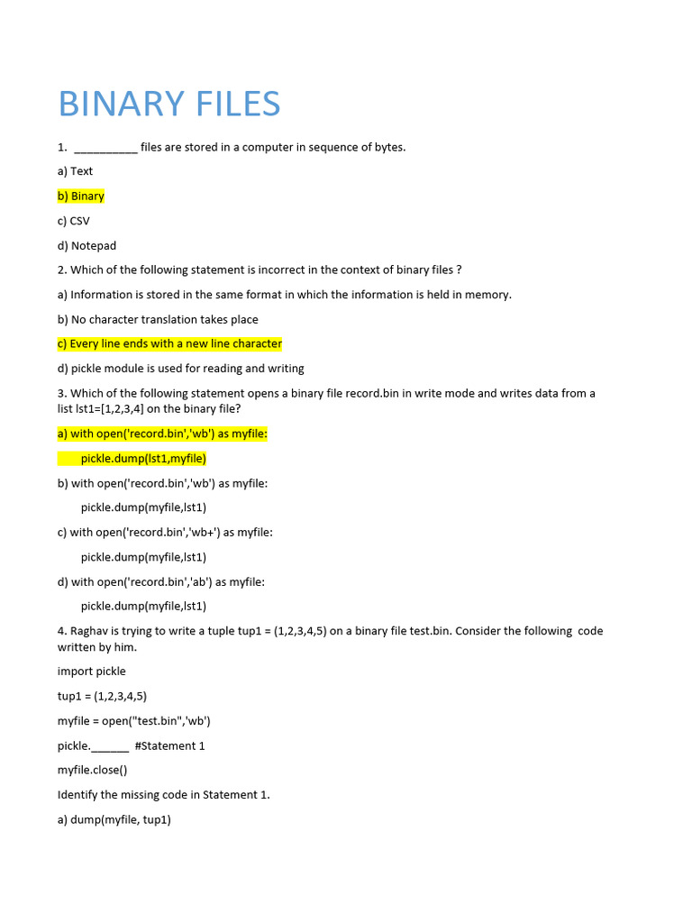 Binary Files | PDF | Computer File | String (Computer Science)