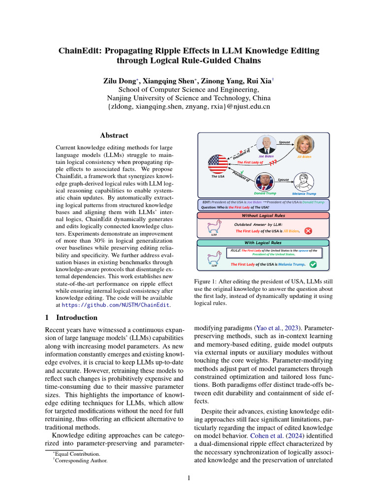 ChainEdit: Enhancing LLM Knowledge Consistency | PDF | Knowledge ...
