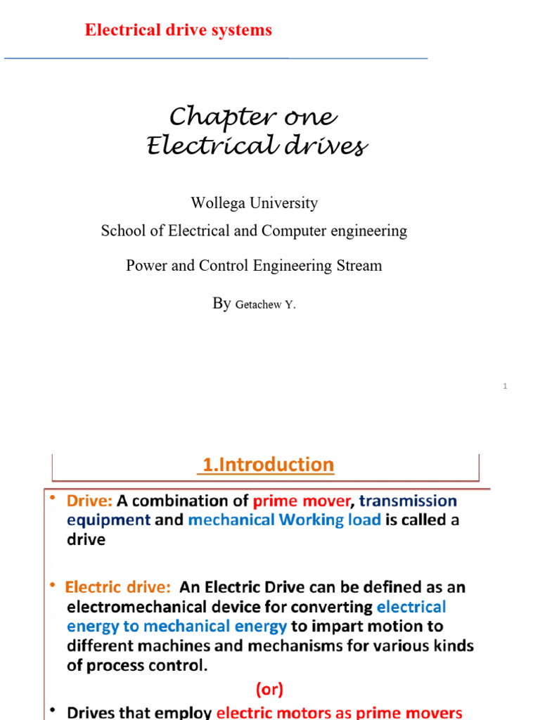 Electrical Drive Systems Overview | PDF
