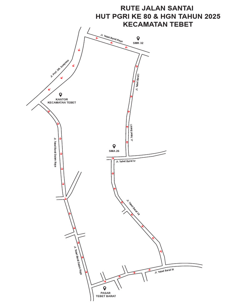 Rute Jalan Santai HUT PGRI 2025 Tebet | PDF