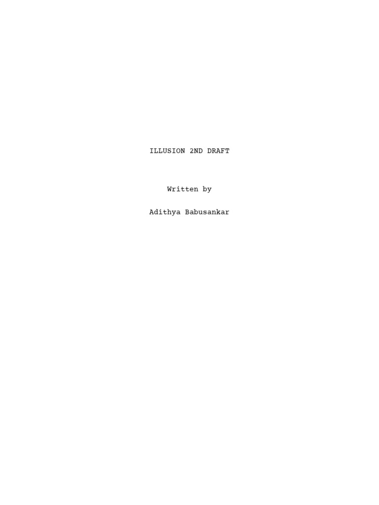 Illusion 2nd Draft | PDF