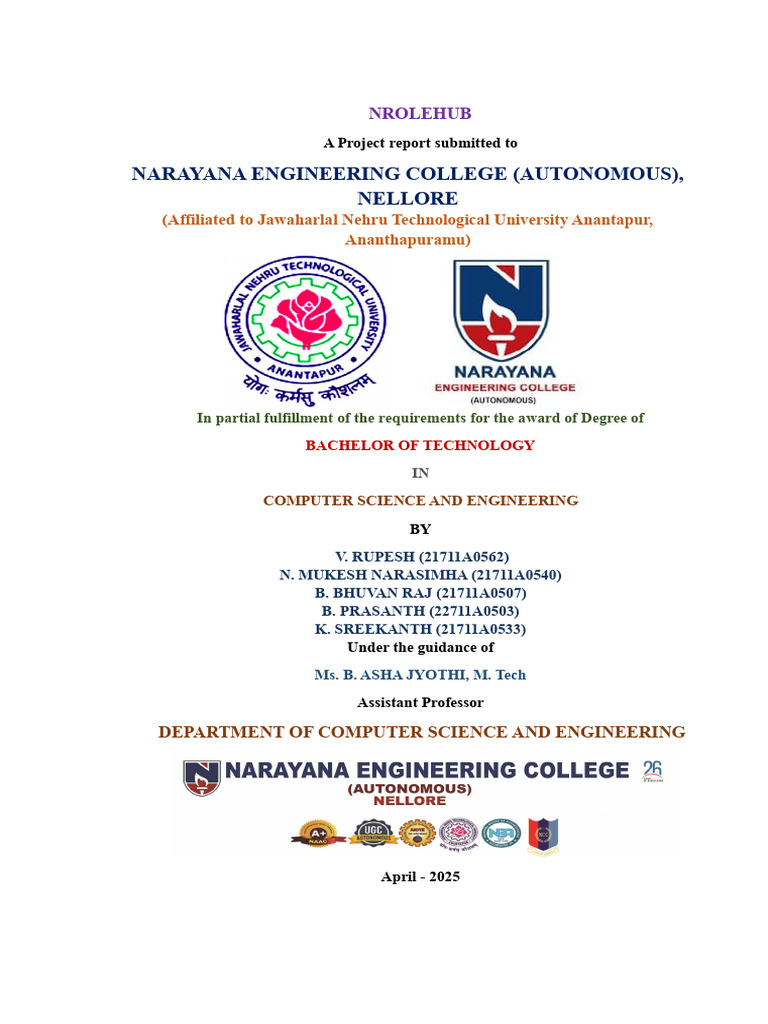 NROLEHUB: College Event Management System | PDF | Databases | Automation