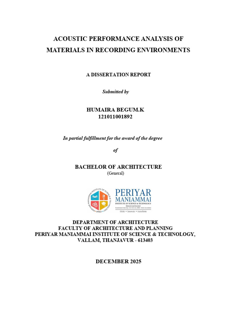 Acoustic Material Analysis for Studios | PDF | Acoustics | Classical ...