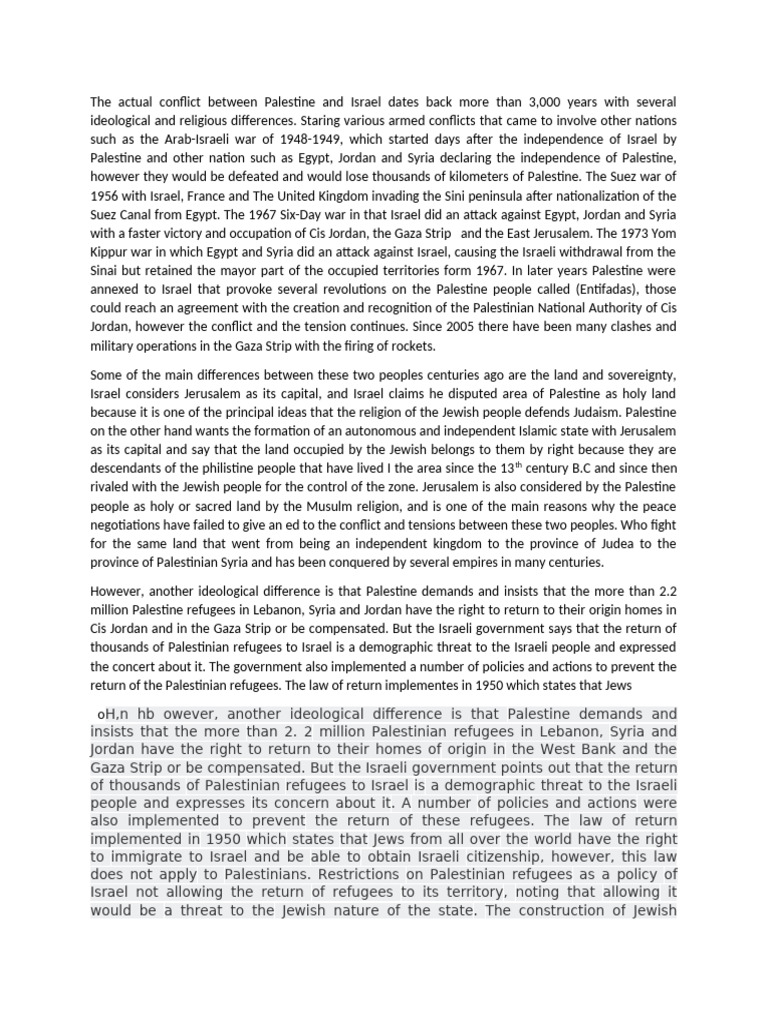 Israel-Palestine Conflict Overview | PDF | Israel | World Politics