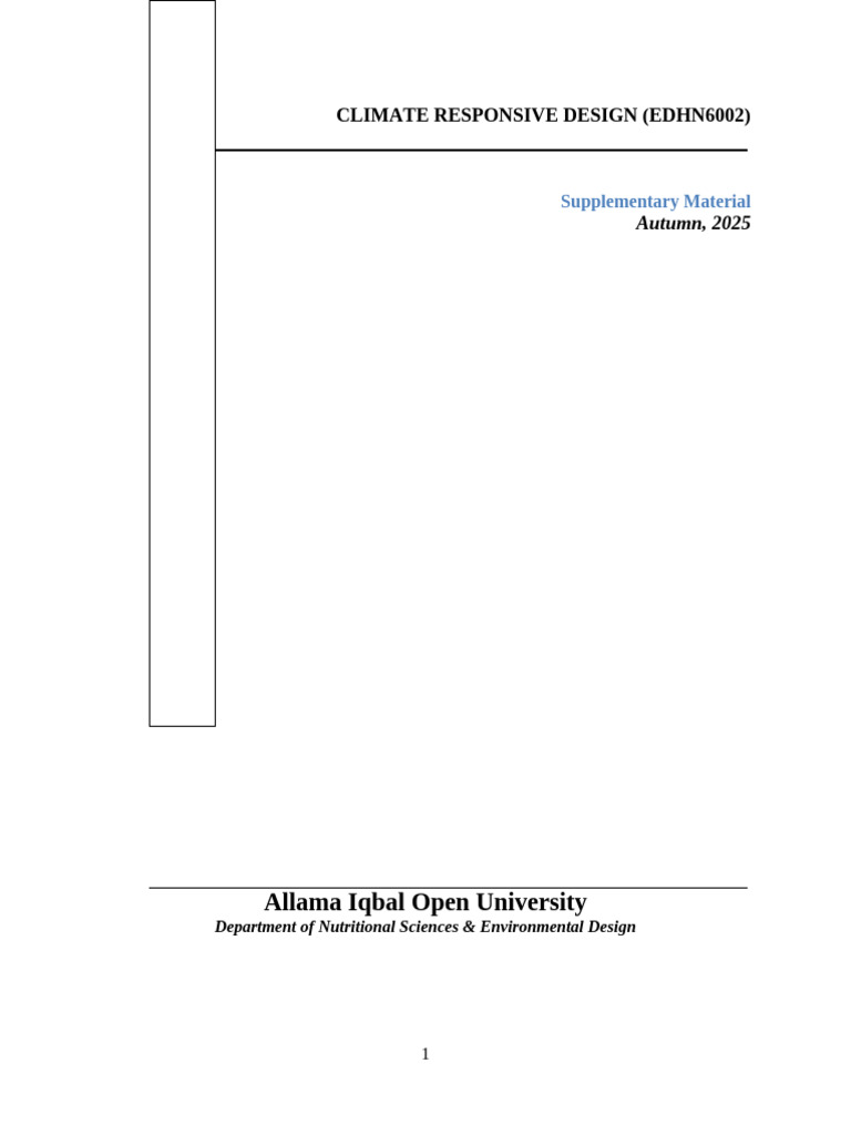 Climate Responsive Design Course Overview | PDF | Green Building ...