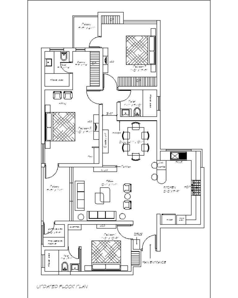 Detailed Floor Plan with Dimensions | PDF | Domestic Life | Interior Design