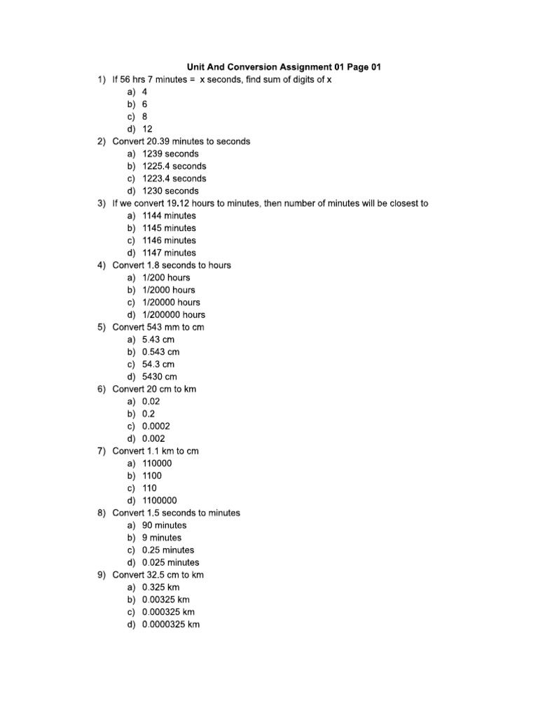 Unit and Conversion 01 | PDF