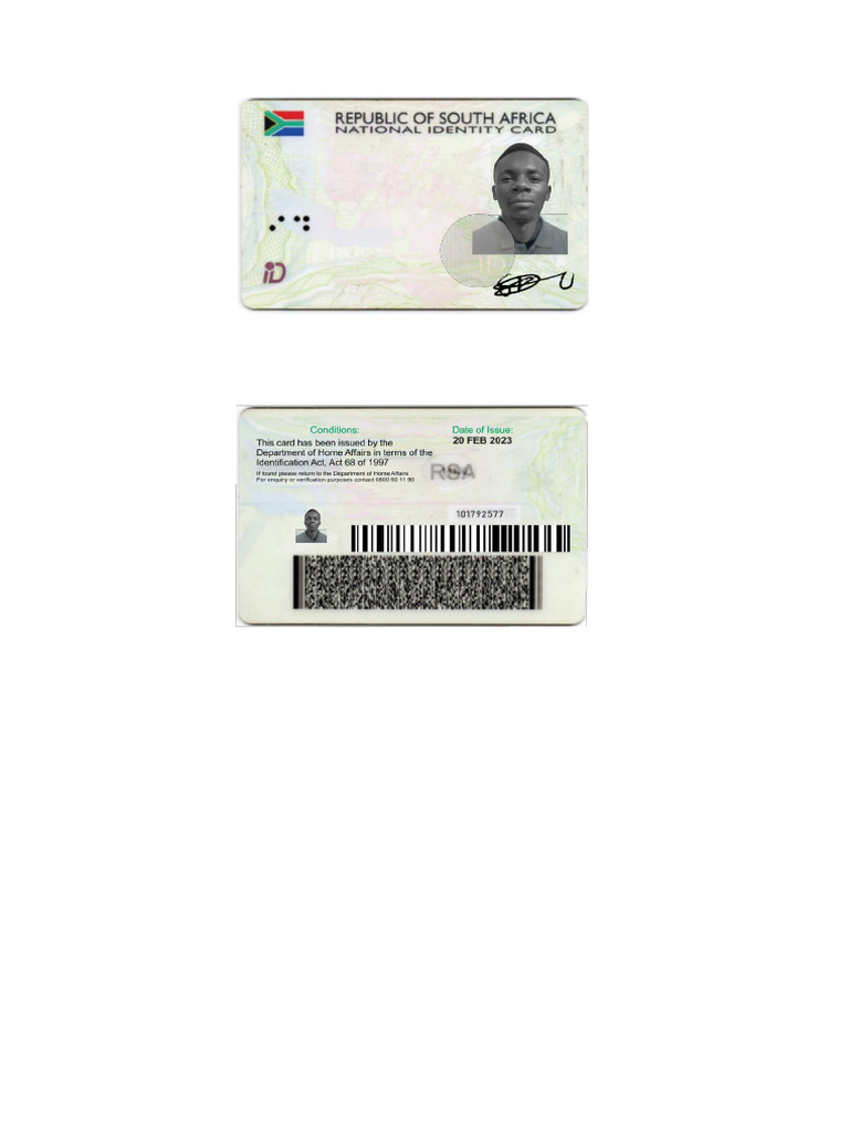 South African Citizen Identity Details | PDF