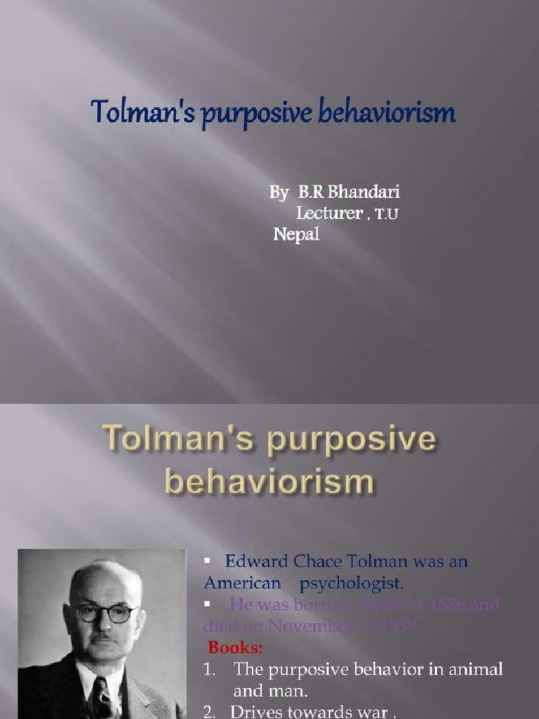Tolmans Purposive Learning | PDF