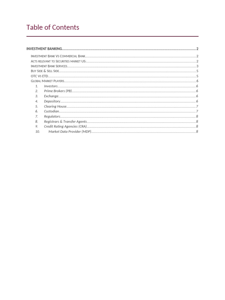 Investment Banking Overview and Services | PDF | Securities (Finance ...