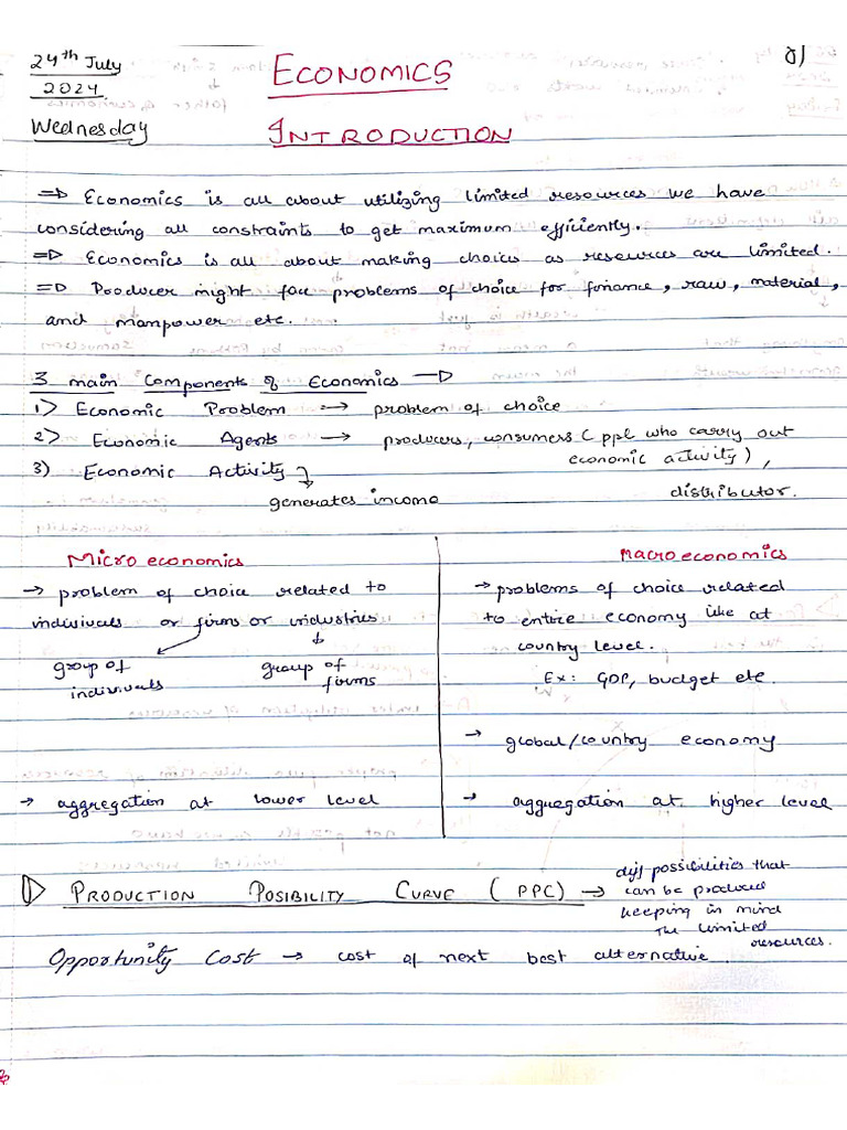 t1 Eco Notes | PDF