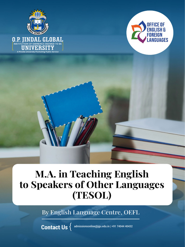 Online M.A. in TESOL Program at JGU | PDF | English As A Second Or ...
