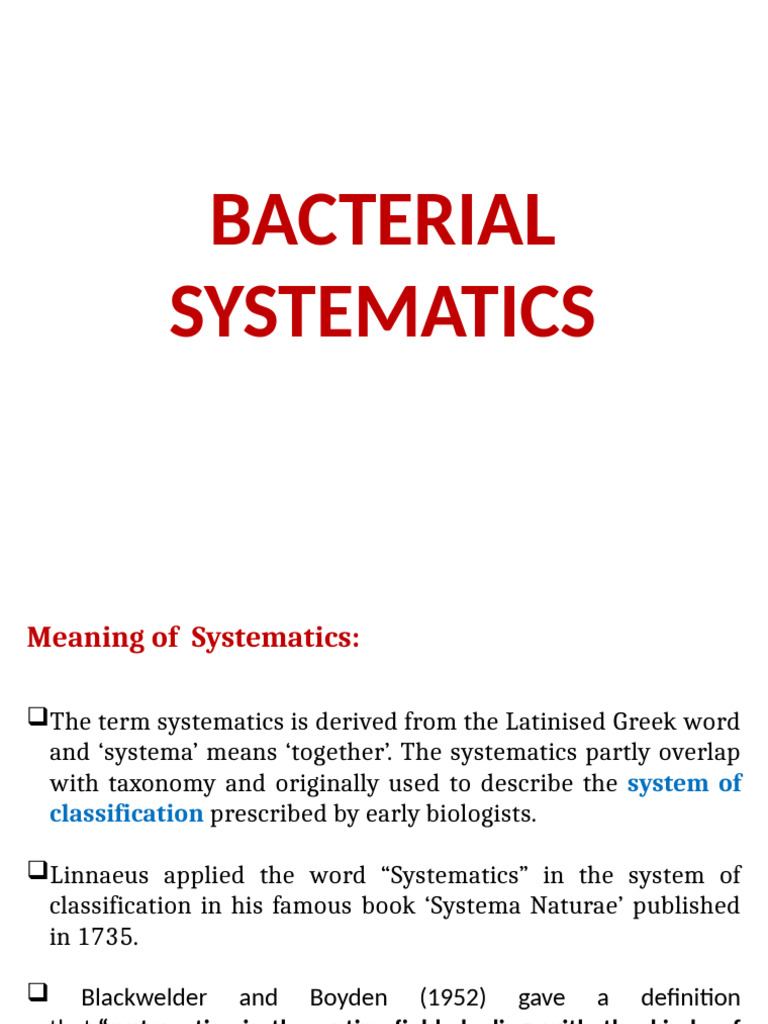 Understanding Bacterial Systematics | PDF | Ribosomal Rna | Bacteria